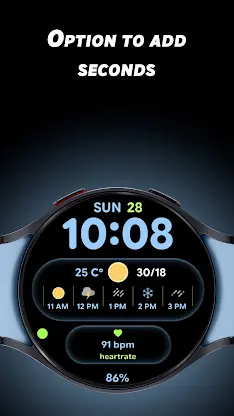 Glass Weather 2 - Watch face screenshot 6
