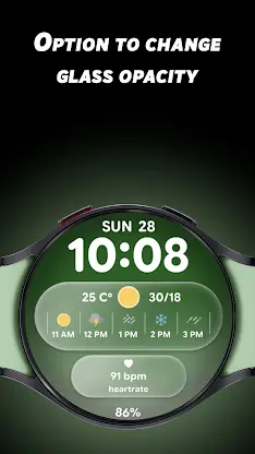 Glass Weather 2 - Watch face screenshot 3