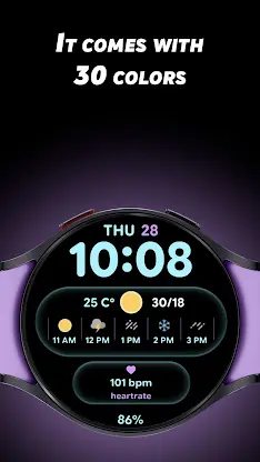 Glass Weather 2 - Watch face screenshot 2