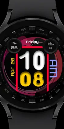[SSP] Colored Bold wearOS Face screenshot 1