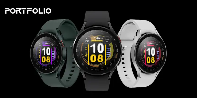 [SSP] Colored Bold wearOS Face screenshot 6
