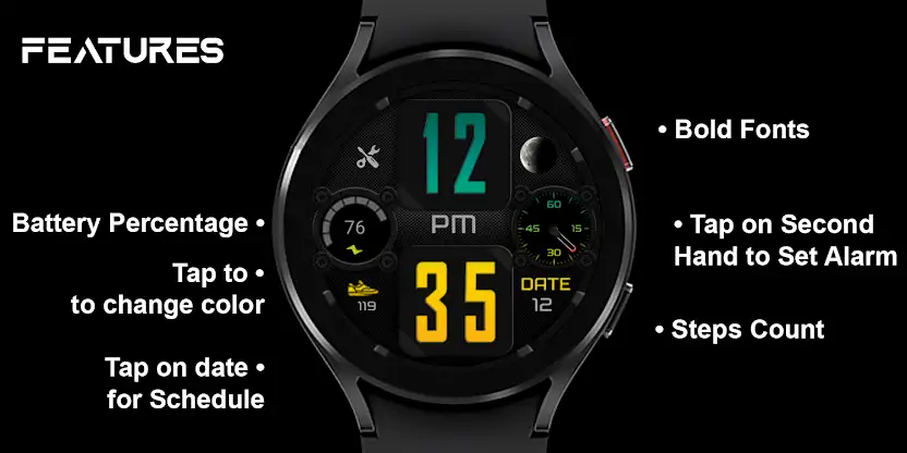 [SSP] Super Digital Watch Face screenshot 6
