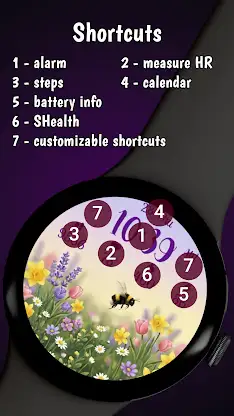 Animated Flying Bee WearOS WF screenshot 5