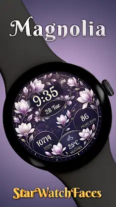 Magnolia Watchface for WearOS screenshot 1