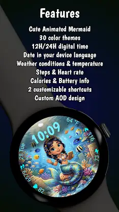 Mermaid Animated Watchface screenshot 3