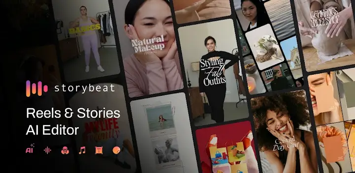 Reels & Story Maker Storybeat — Android app banner