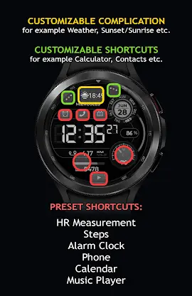Smart Digital Black Watch Face screenshot 7