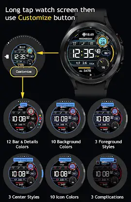 Smart Digital Black Watch Face screenshot 6