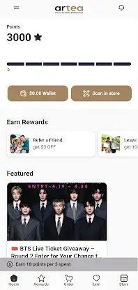 Artea Bubble Tea Rewards screenshot 1