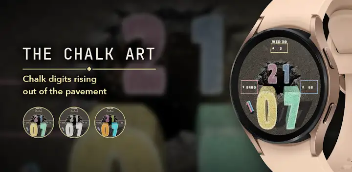 Chalk Art 3D Watch Face — Android app banner