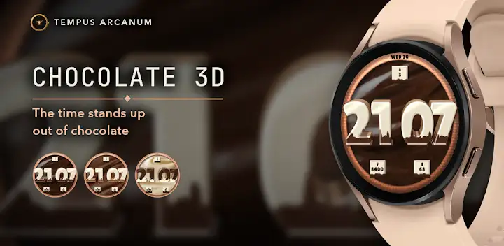 Chocolate 3D Watch Face — Android app banner