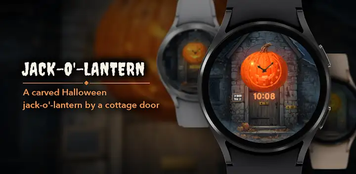Jack-o'-Lantern Clock Face — Android app banner