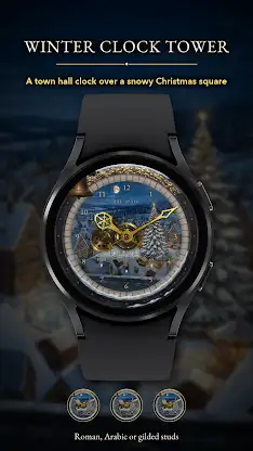 Winter Clock Tower Watch Face screenshot 1