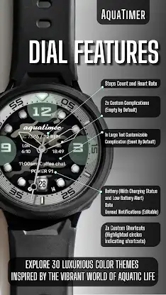 AquaTimer - Diver Watch Face screenshot 6
