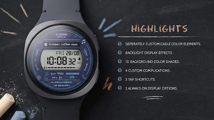 BTS Retro Digital Watch Face screenshot 2
