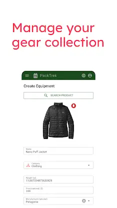 PackTrek | Outdoor pack lists screenshot 3