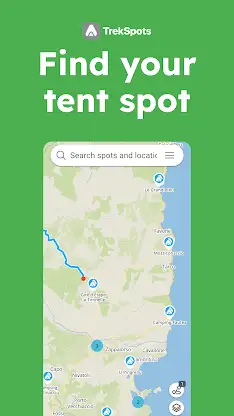 TrekSpots | Tent camping map screenshot 1