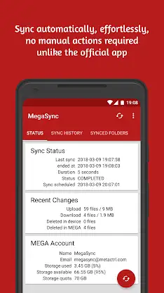 Autosync for MEGA - MegaSync screenshot 2