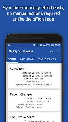 OneSync: Autosync for OneDrive screenshot 2