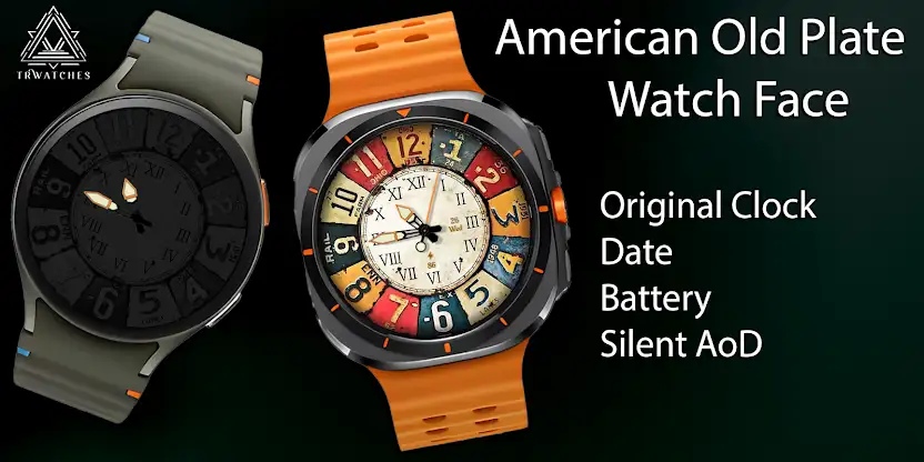 American Old Plate Watch Face screenshot 1