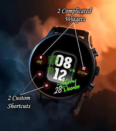 Animated Fireworks Watch Face screenshot 2