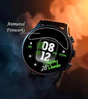 Animated Fireworks Watch Face screenshot 1