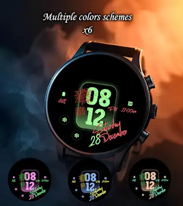 Animated Fireworks Watch Face screenshot 3