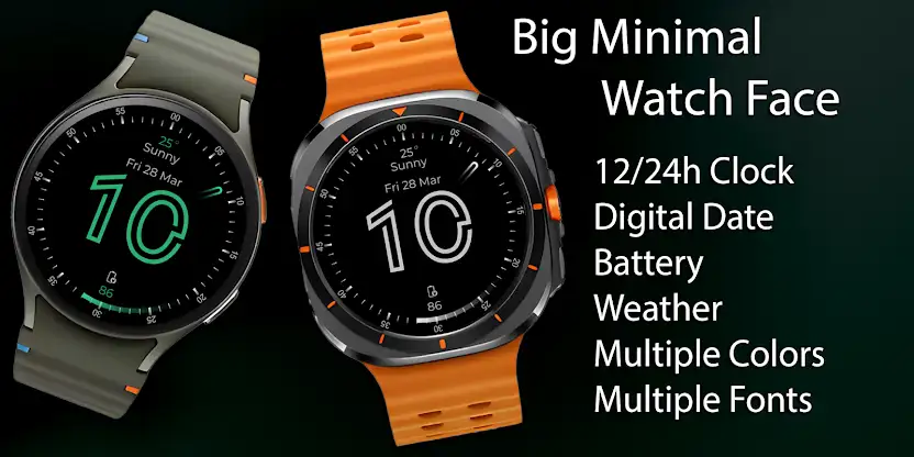 Big Minimal Watch Face screenshot 1