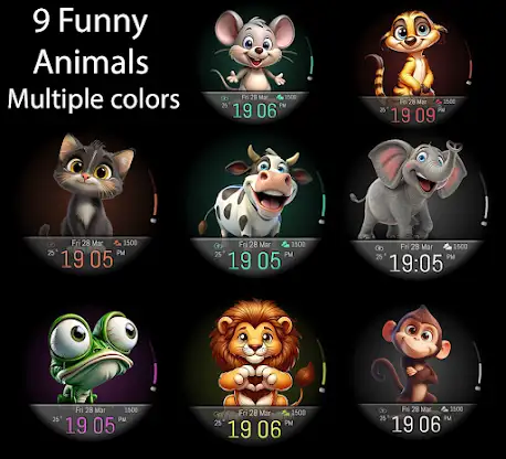 Cartoon Animals Watch Face screenshot 4