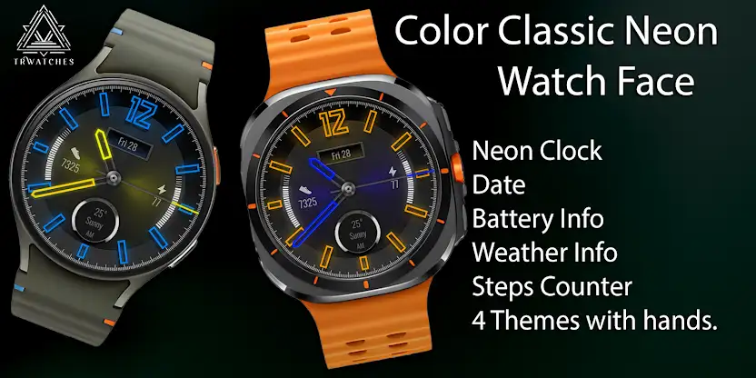 Color Classic Neon Watch Face screenshot 1