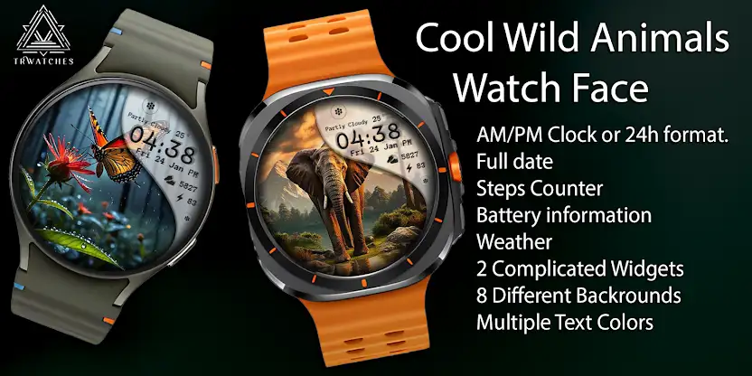 Cool Wild Animals Watch Face screenshot 1