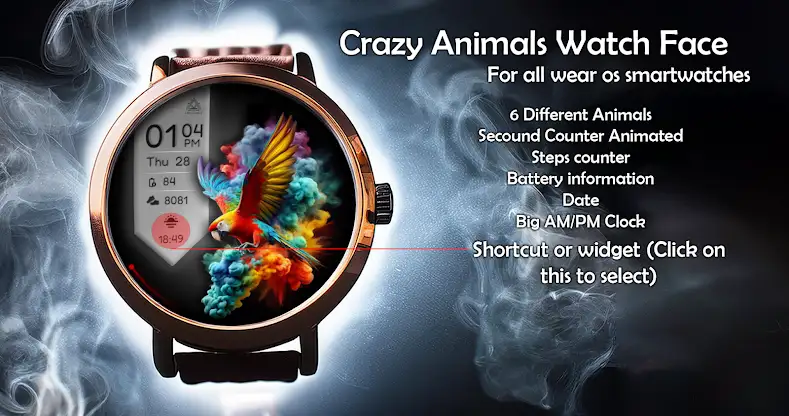 Crazy Animals Watch Face screenshot 1
