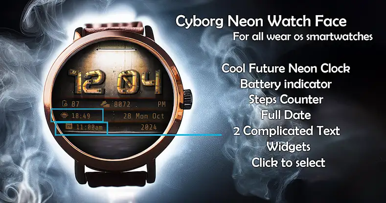 Cyborg Neon Watch Face screenshot 1