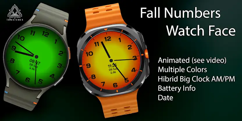 Fall Numbers Watch Face screenshot 1
