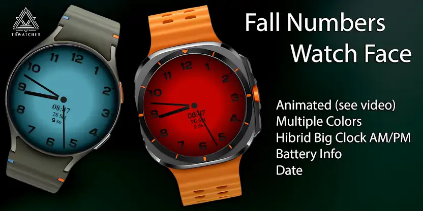 Fall Numbers Watch Face screenshot 2