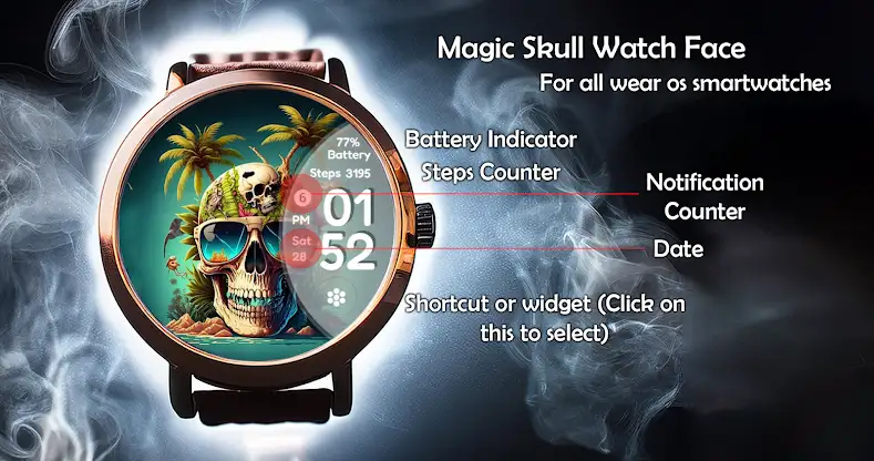Magic Skull Watch Face screenshot 1