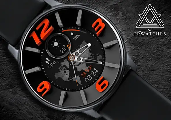 Orange 3D Watch Face screenshot 3