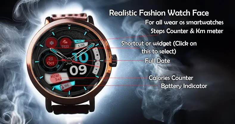 Realistic Fashion Watch Face screenshot 1