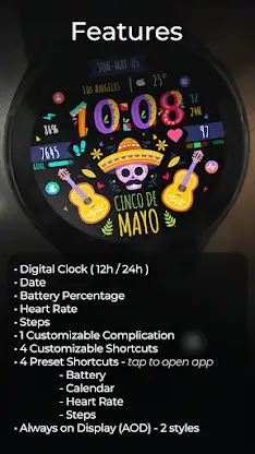 TVV Cinco de Mayo Watch Face screenshot 2