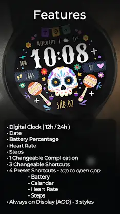 TVV Día de Muertos Watch Face screenshot 2