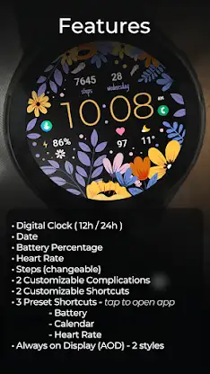 TVV Spring Flowers Watch Face screenshot 4