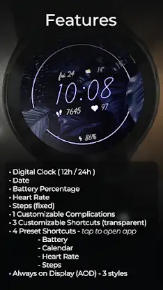 TVV Tropical Neon Watch Face screenshot 3