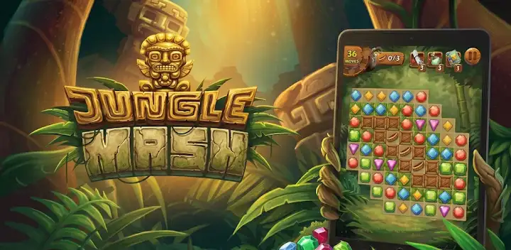 Jungle Mash - Match 3 Jewels — Android game banner