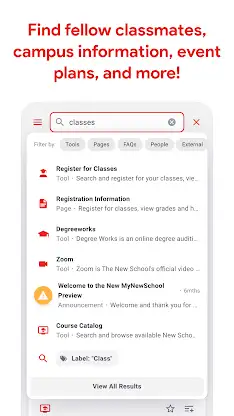 The New School Mobile screenshot 1