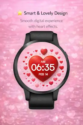 Valentine Heart Digital WearOS screenshot 8