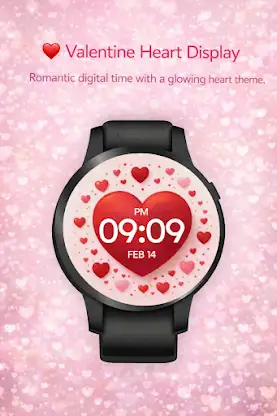 Valentine Heart Digital WearOS screenshot 1