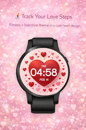 Valentine Heart Digital WearOS screenshot 5