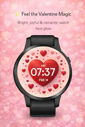 Valentine Heart Digital WearOS screenshot 7
