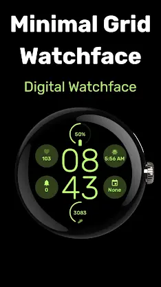 Minimal Grid Digital Watchface screenshot 1