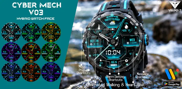 Cyber Mech V03 Watch Face — Android app banner